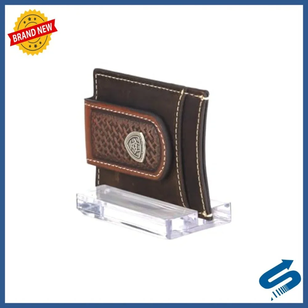 Magnetic Money Clip with Leather Card Case, 5 Slots